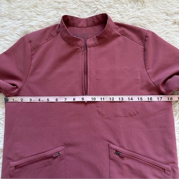 Figs Scrub Top Nata Zip Henley Technical Collection Mauve XXS - Picture 9 of 11